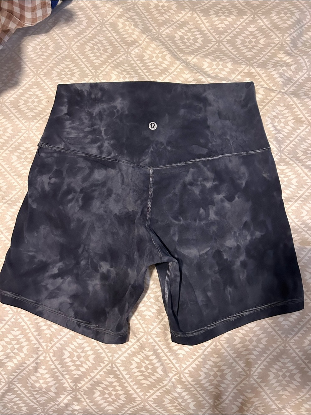 lululemon athletica Black Marble High-Rise Athletic Bike Shorts
